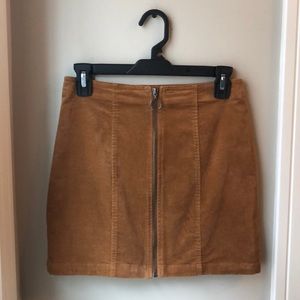 Tan zip up Forever 21 mini skirt